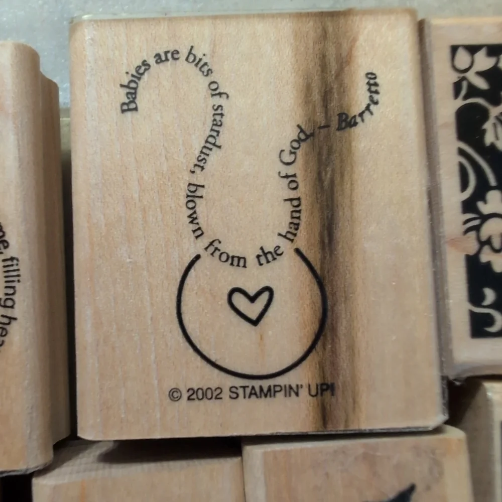 Stampin' Up! Black Floral and Decorative Wooden Stamps
